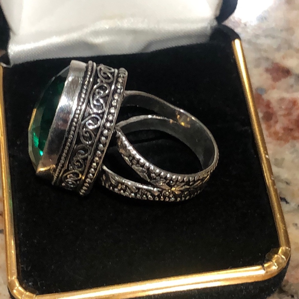Silver Emerald Ring - image 7
